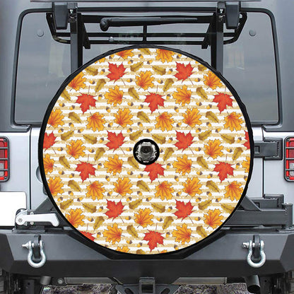 Maple And Oak Pattern Print Tire Cover With Camera Hole