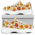 Maple And Oak Pattern Print White Chunky Shoes