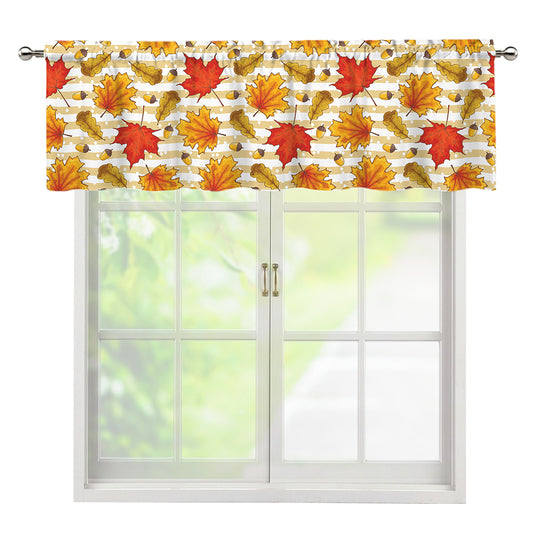 Maple And Oak Pattern Print Window Valance