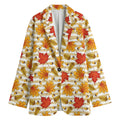 Maple And Oak Pattern Print Women's Blazer
