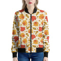 Maple And Oak Pattern Print Women's Bomber Jacket