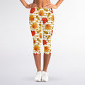 Maple And Oak Pattern Print Women's Capri Leggings