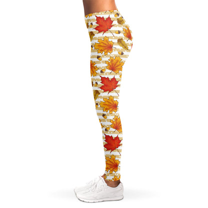 Maple And Oak Pattern Print Women's Leggings