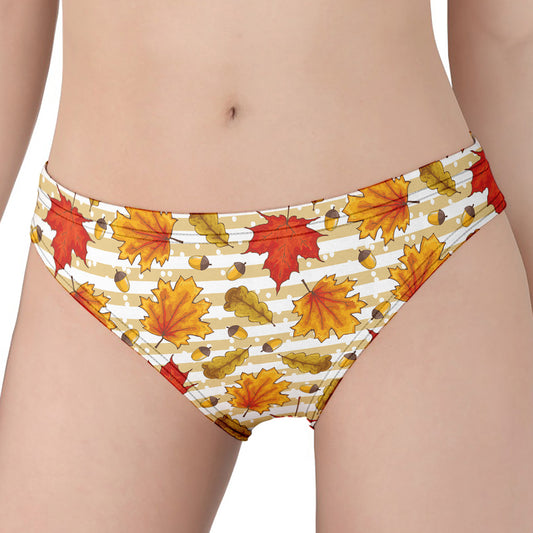 Maple And Oak Pattern Print Women's Panties