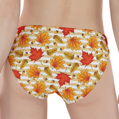 Maple And Oak Pattern Print Women's Panties
