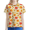 Maple And Oak Pattern Print Women's Polo Shirt