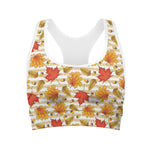 Maple And Oak Pattern Print Women's Sports Bra