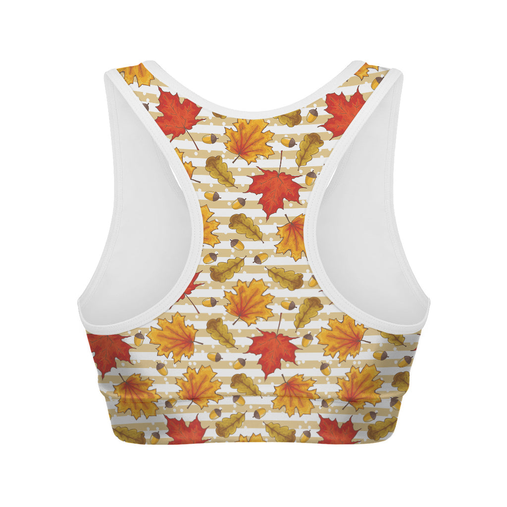 Maple And Oak Pattern Print Women's Sports Bra