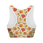 Maple And Oak Pattern Print Women's Sports Bra