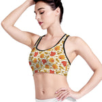 Maple And Oak Pattern Print Women's Sports Bra