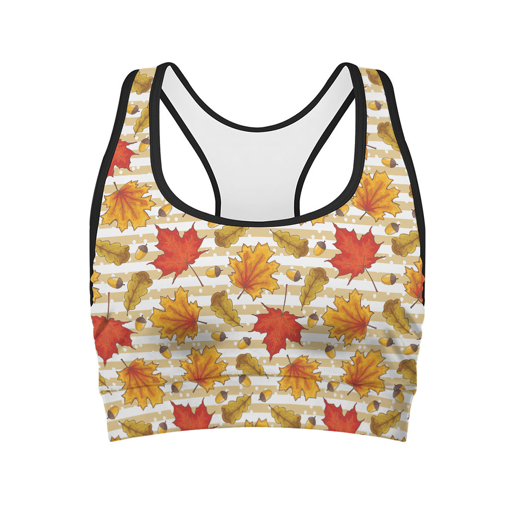 Maple And Oak Pattern Print Women's Sports Bra