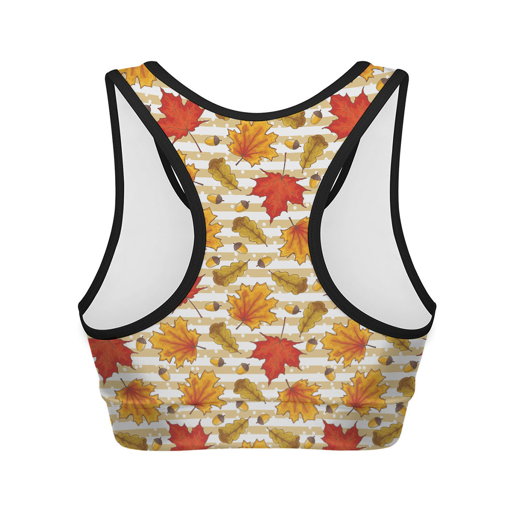 Maple And Oak Pattern Print Women's Sports Bra