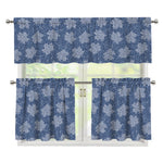 Maple Leaf Denim Jeans Pattern Print 3 Piece Kitchen Curtains