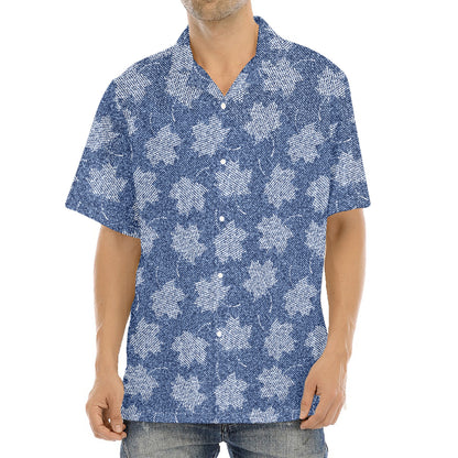 Maple Leaf Denim Jeans Pattern Print Aloha Shirt
