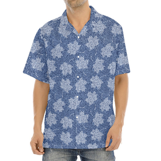 Maple Leaf Denim Jeans Pattern Print Aloha Shirt