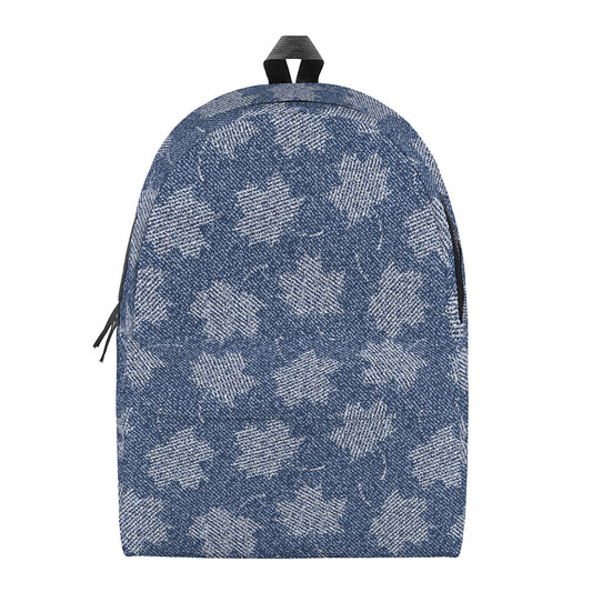 Maple Leaf Denim Jeans Pattern Print Backpack