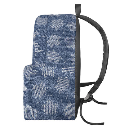 Maple Leaf Denim Jeans Pattern Print Backpack