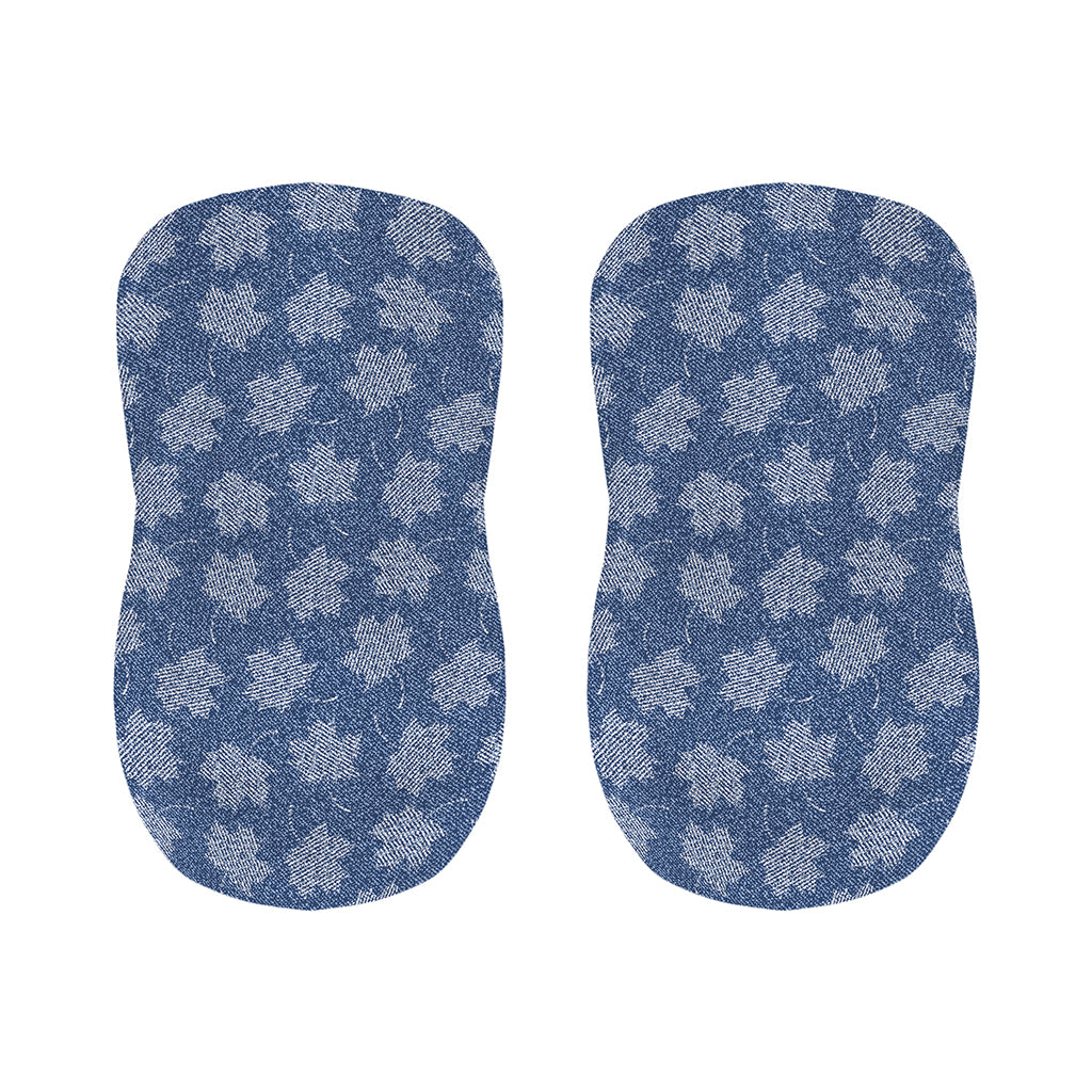 Maple Leaf Denim Jeans Pattern Print Bar Stool Covers