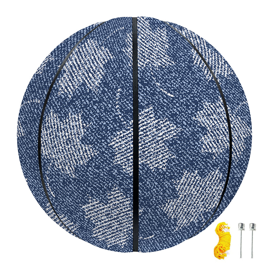 Maple Leaf Denim Jeans Pattern Print Basketball
