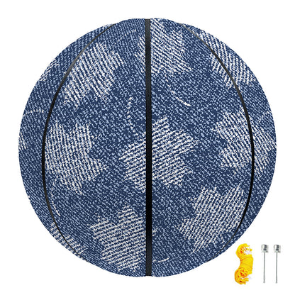 Maple Leaf Denim Jeans Pattern Print Basketball