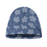 Maple Leaf Denim Jeans Pattern Print Beanie