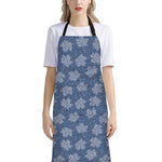 Maple Leaf Denim Jeans Pattern Print Bib Apron With Pocket
