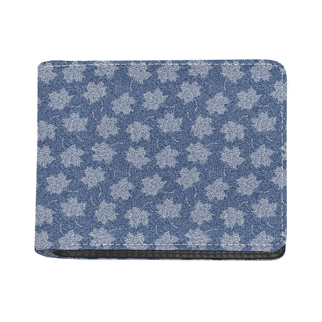 Maple Leaf Denim Jeans Pattern Print Bifold Wallet