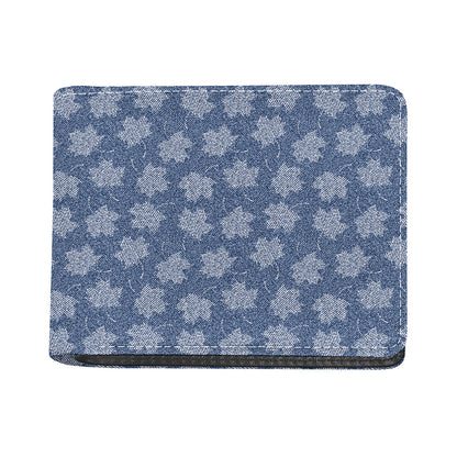 Maple Leaf Denim Jeans Pattern Print Bifold Wallet