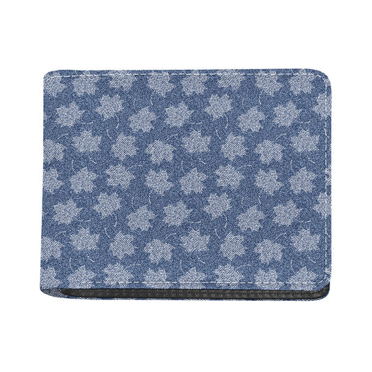 Maple Leaf Denim Jeans Pattern Print Bifold Wallet