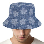 Maple Leaf Denim Jeans Pattern Print Bucket Hat