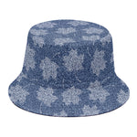 Maple Leaf Denim Jeans Pattern Print Bucket Hat