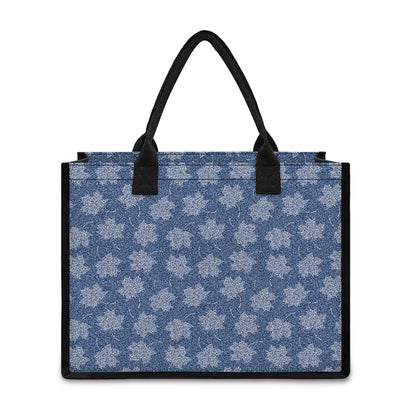 Maple Leaf Denim Jeans Pattern Print Canvas Tote Bag