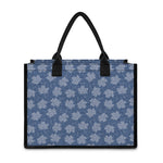 Maple Leaf Denim Jeans Pattern Print Canvas Tote Bag