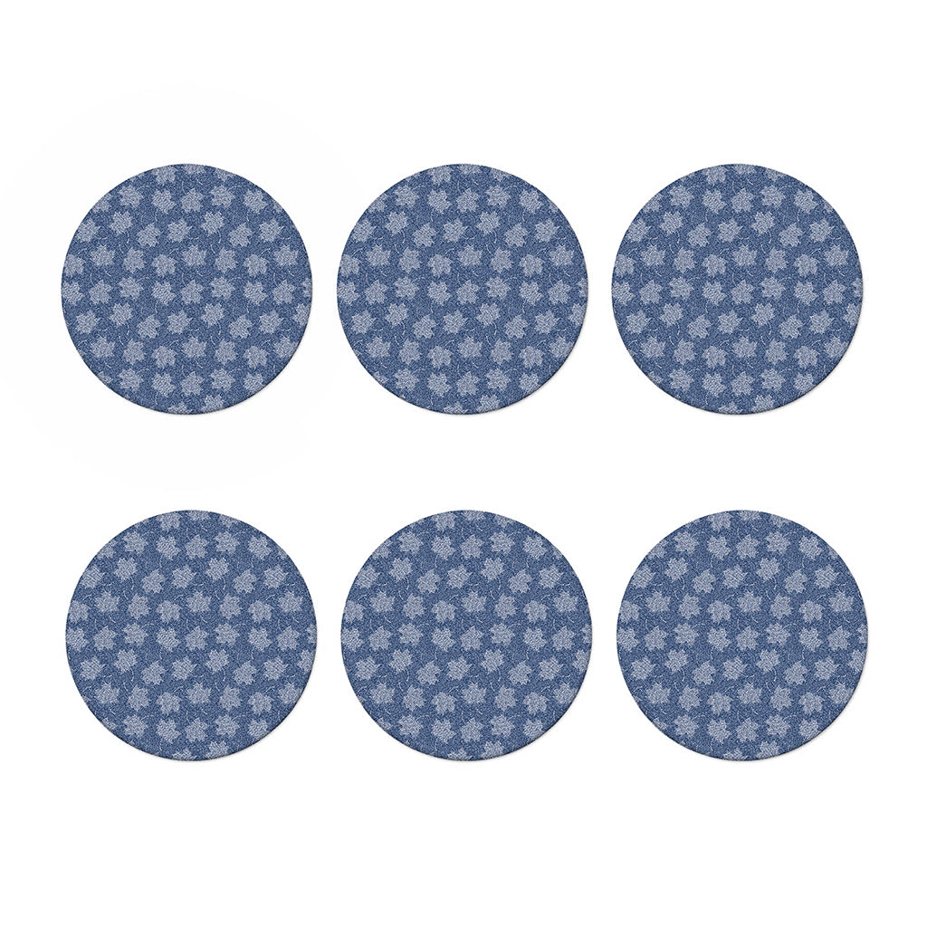 Maple Leaf Denim Jeans Pattern Print Coaster Set
