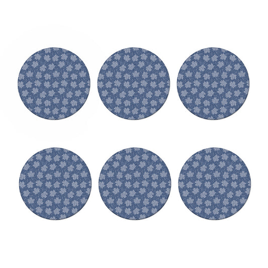 Maple Leaf Denim Jeans Pattern Print Coaster Set