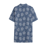 Maple Leaf Denim Jeans Pattern Print Cotton Hawaiian Shirt