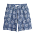 Maple Leaf Denim Jeans Pattern Print Cotton Shorts