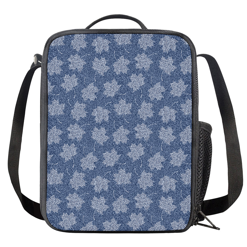Maple Leaf Denim Jeans Pattern Print Crossbody Lunch Bag