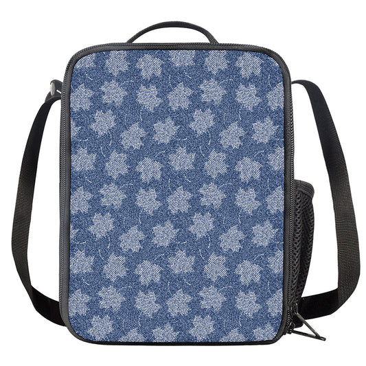 Maple Leaf Denim Jeans Pattern Print Crossbody Lunch Bag