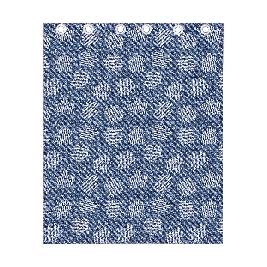 Maple Leaf Denim Jeans Pattern Print Curtain