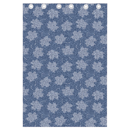Maple Leaf Denim Jeans Pattern Print Curtain