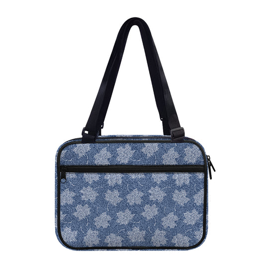 Maple Leaf Denim Jeans Pattern Print Double Strap Bible Bag