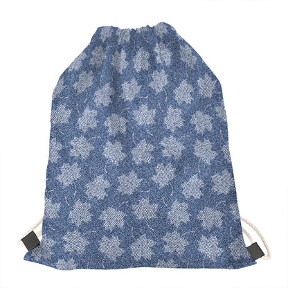 Maple Leaf Denim Jeans Pattern Print Drawstring Bag
