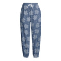 Maple Leaf Denim Jeans Pattern Print Fleece Lined Knit Pants