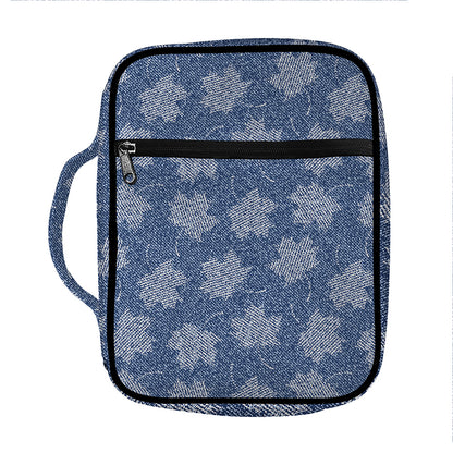 Maple Leaf Denim Jeans Pattern Print Front Pocket Bible Bag