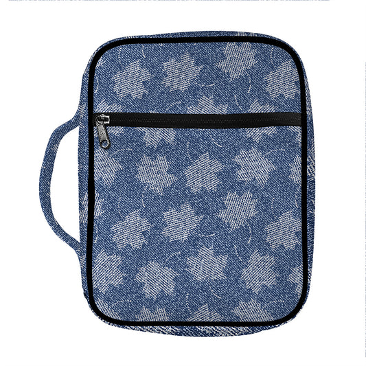 Maple Leaf Denim Jeans Pattern Print Front Pocket Bible Bag