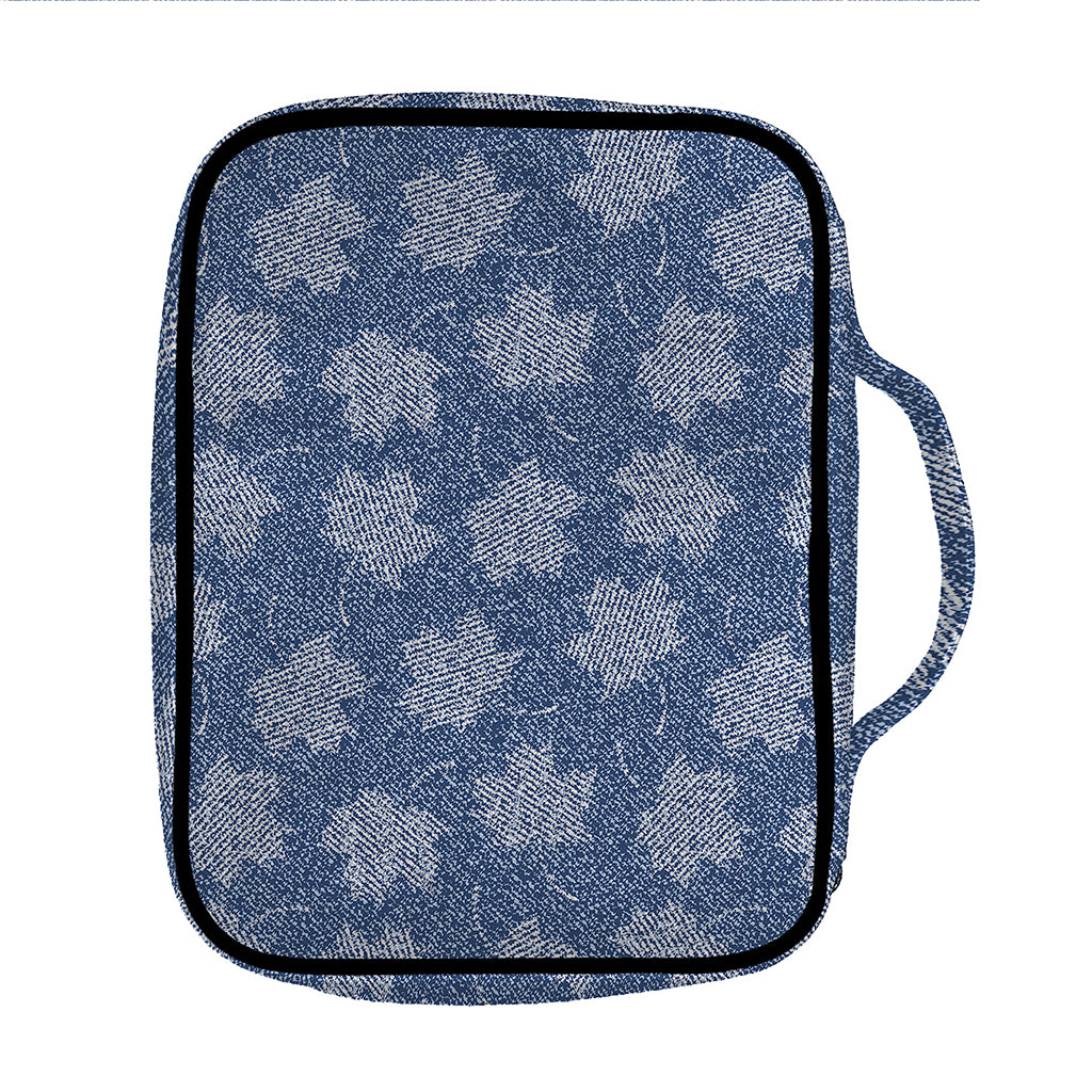Maple Leaf Denim Jeans Pattern Print Front Pocket Bible Bag