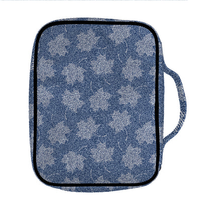 Maple Leaf Denim Jeans Pattern Print Front Pocket Bible Bag