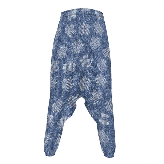 Maple Leaf Denim Jeans Pattern Print Hammer Pants