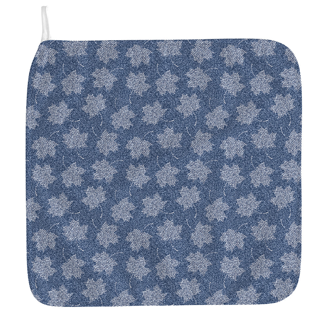 Maple Leaf Denim Jeans Pattern Print Hand Towel